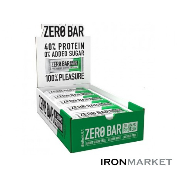 Упаковка батончиков ZERO BAR BioTech USA (20 шт)